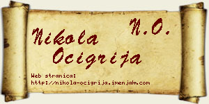 Nikola Očigrija vizit kartica